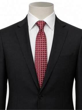 Burberry 100% Silk Geometric Grid Tie